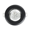 GloboStar® DELTA 77808 Χωνευτό Στρόγγυλο Σποτ Οροφής για Λάμπα MR16 με Βάση GU5.3 ή GU10 - IP20 - Μεταλλικό - Φ83 x Υ31mm - Μαύρο - 5 Χρόνια Εγγύηση