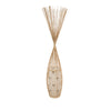GloboStar® PORTONOVO S-02276 Boho Επιδαπέδιο Φωτιστικό Μονόφωτο 1 x E27 AC220-240V IP20 - Φ35 x Υ165cm - Μπεζ Ξύλινο Πλέγμα - 5 Χρόνια Εγγύηση