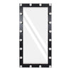 GloboStar® MAKEUP MIRROR-160x80-5 Μοντέρνος Καθρέπτης Μακιγιάζ με Πλαίσιο Φυσικού Ξύλου με Διακόπτη On/Off 20 x E27 AC220-240V - Μ80 x Π7 x Υ160cm - Μαύρος Έβενος