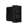 ^ MODYS ΠΡΙΖΑ ΤΡΟΦΟΔΟΣΙΑΣ USB 1 ΣΤ. 2xUSB ΜΑΥΡΗ ΜΑΤ  5VDC 2X1.2A IP20