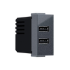 ^ MODYS ΠΡΙΖΑ ΤΡΟΦΟΔΟΣΙΑΣ USB 1 ΣΤ. 2xUSB ΑΝΘΡΑΚΙ 5VDC 2X1.2A IP20