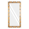 GloboStar® MAKEUP MIRROR-160x80-1 Μοντέρνος Καθρέπτης Μακιγιάζ με Πλαίσιο Φυσικού Ξύλου με Διακόπτη On/Off 20 x E27 AC220-240V - Μ80 x Π7 x Υ160cm - Μπεζ Δρυς