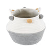GloboStar® Artificial Garden KYTHNOS 20312 Διακοσμητικό Πλεκτό Καλάθι - Κασπώ Γλάστρα - Flower Pot Γκρι με Λευκό Φ20cm x Υ18cm