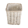 GloboStar® Artificial Garden KYOTO 20590 Διακοσμητικό Πλεκτό Καλάθι - Κασπώ Γλάστρα - Flower Pot Λευκό με Μπεζ Φ22 x Υ25cm