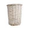 GloboStar® Artificial Garden DOMINGO 20592 Διακοσμητικό Πλεκτό Καλάθι - Κασπώ Γλάστρα - Flower Pot Λευκό με Μπεζ Φ19 x Υ24cm
