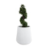 GloboStar® Artificial Garden MISSOURI 20693 Διακοσμητικό Πολυεστερικό Τσιμεντένιο Κασπώ Γλάστρα - Flower Pot Λευκό Φ70 x Υ70cm