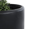 GloboStar® Artificial Garden PUEBLA 20699 Διακοσμητικό Πολυεστερικό Τσιμεντένιο Κασπώ Γλάστρα - Flower Pot Μαύρο Φ51 x Υ56cm