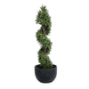 GloboStar® Artificial Garden VEGAS 20702 Διακοσμητικό Πολυεστερικό Τσιμεντένιο Κασπώ Γλάστρα - Flower Pot Μαύρο Φ45 x Υ28cm