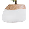 GloboStar® Artificial Garden PANDORA 20705 Επιδαπέδιο Πολυεστερικό Τσιμεντένιο Κασπώ Γλάστρα - Flower Pot Λευκό με Καφέ Μ60 x Π55 x Υ43cm