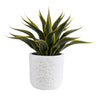 GloboStar® Artificial Garden MALVEN 20711 Επιδαπέδιο Πολυεστερικό Τσιμεντένιο Κασπώ Γλάστρα - Flower Pot Λευκό Φ25 x Υ23cm