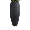 GloboStar® Artificial Garden NASHVILLE 20714 Επιδαπέδιο Πολυεστερικό Τσιμεντένιο Κασπώ Γλάστρα - Flower Pot Μαύρο Φ45 x Υ114cm