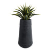 GloboStar® Artificial Garden JAKLIN 20723 Επιδαπέδιο Πολυεστερικό Τσιμεντένιο Κασπώ Γλάστρα - Flower Pot Μαύρο Φ34 x Υ62cm