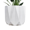 GloboStar® Artificial Garden PADOVA 20741 Επιδαπέδιο Πολυεστερικό Τσιμεντένιο Κασπώ Γλάστρα - Flower Pot Λευκό Φ51 x Υ46cm