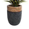 GloboStar® Artificial Garden BELLAGIO 20744 Επιδαπέδιο Πολυεστερικό Τσιμεντένιο Κασπώ Γλάστρα - Flower Pot Μαύρο με Καφέ Φ39 x Υ52cm
