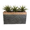 GloboStar® Artificial Garden TOSCANE 20749 Επιδαπέδιο Πολυεστερικό Τσιμεντένιο Κασπώ Γλάστρα - Flower Pot Γκρι με Καφέ Μ110 x Π30 x Υ61cm