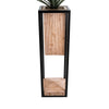 GloboStar® Artificial Garden CASSIANO 20752 Επιδαπέδιο Μεταλλικό Τσιμεντένιο Κασπώ Γλάστρα - Flower Pot Καφέ με Μαύρο Μ36 x Π36 x Υ120cm