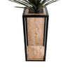 GloboStar® Artificial Garden CASSIANO 20753 Επιδαπέδιο Μεταλλικό Τσιμεντένιο Κασπώ Γλάστρα - Flower Pot Καφέ με Μαύρο Μ36 x Π36 x Υ90cm