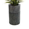 GloboStar® Artificial Garden PISA 20761 Επιδαπέδιο Πολυεστερικό Τσιμεντένιο Κασπώ Γλάστρα - Flower Pot Γκρι Ανθρακί Φ36 x Υ60cm