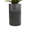 GloboStar® Artificial Garden PISA 20761 Επιδαπέδιο Πολυεστερικό Τσιμεντένιο Κασπώ Γλάστρα - Flower Pot Γκρι Ανθρακί Φ36 x Υ60cm