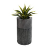 GloboStar® Artificial Garden PISA 20761 Επιδαπέδιο Πολυεστερικό Τσιμεντένιο Κασπώ Γλάστρα - Flower Pot Γκρι Ανθρακί Φ36 x Υ60cm