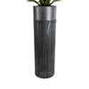 GloboStar® Artificial Garden PISA 20762 Επιδαπέδιο Πολυεστερικό Τσιμεντένιο Κασπώ Γλάστρα - Flower Pot Γκρι Ανθρακί Φ36 x Υ120cm