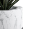 GloboStar® Artificial Garden ALMUDENA 20769 Επιδαπέδιο Πολυεστερικό Τσιμεντένιο Κασπώ Γλάστρα - Flower Pot Μαύρο με Λευκό Φ36 x Υ60cm