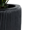 GloboStar® Artificial Garden CASTLE 20793 Διακοσμητικό Πολυεστερικό Τσιμεντένιο Κασπώ Γλάστρα - Flower Pot Μαύρο Φ35 x Υ54cm