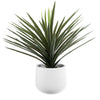 GloboStar® Artificial Garden CHELSEA 20802 Διακοσμητικό Πολυεστερικό Τσιμεντένιο Κασπώ Γλάστρα - Flower Pot Λευκό με Μαύρες Λεπτομέριες Μ25 x Π27 x Υ30cm