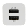 Φορτιστής USB 2 Θέσεων Wall Adapter 2.1A &amp; 1A 5V DC Λευκός με Χρώμιο  69996