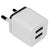 Φορτιστής USB 2 Θέσεων Wall Adapter 2.1A &amp; 1A 5V DC Λευκός με Χρώμιο  69996