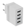 Φορτιστής USB 4 Θέσεων Wall Adapter 2 x AUTO 2.1A &amp; 2 x 1A 5V DC Λευκός με Χρώμιο  69997