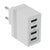Φορτιστής USB 4 Θέσεων Wall Adapter 2 x AUTO 2.1A &amp; 2 x 1A 5V DC Λευκός με Χρώμιο  69997