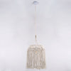 GloboStar® ALGERIA 36202 Boho - Μακραμέ - Macrame Κρεμαστό Φωτιστικό Οροφής Μονόφωτο 1 x E27 Πλεκτό Χειροποίητο Μπεζ Υφασμάτινο με Σχοινί Φ40 x Υ50cm