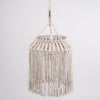 GloboStar® ALGERIA 36202 Boho - Μακραμέ - Macrame Κρεμαστό Φωτιστικό Οροφής Μονόφωτο 1 x E27 Πλεκτό Χειροποίητο Μπεζ Υφασμάτινο με Σχοινί Φ40 x Υ50cm