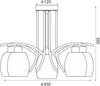 ΟΡΟΦΗΣ ΧΡΩΜΙΟ ΜΕ ΓΥΑΛΙ Φ52CM 5XE27
