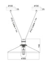 ΚΑΜΠΑΝΑ ΜΕΤΑΛΛΙΚΗ ΜΑΥΡΗ 1ΧE27 2ΒΑΣΕΩΝ Φ36CM