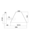 ΑΠΛΙΚΑ ΜΕΤΑΛΛΙΚΗ 1ΧE27 ΜΑΥΡΗ Φ21CM