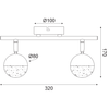 ΕΠΙΤ LED Φ/Σ 2Χ4W 3000K ΜΕΤΑΛ ΧΡΩΜ+ΑΚΡΥΛΙΚ  332,5X10X16,5CM