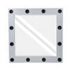 GloboStar® MAKEUP MIRROR-80x80-3 Μοντέρνος Καθρέπτης Μακιγιάζ με Πλαίσιο Φυσικού Ξύλου με Διακόπτη On/Off 12 x E27 AC220-240V - Μ80 x Π7 x Υ80cm - Γκρι Τσιμέντου