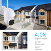 3mp  WIFI  AI Έξυπνη Κάμερα Ασφαλείας 360° 4X Zoom auto tracking ptz-Σειρήνα Συναγερμού  ICSEE IP66