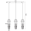 ΚΡΕΜΑΣΤΟ LED 3X3W 3000K ΓΥΑΛ+ΧΡΩΜ ΜΕΤΑΛ+ΚΡΥΣΤΑΛ  65Χ7ΧΗ100CM
