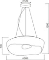ΚΡΕΜΑΣΤΟ ΛΕΥΚΟ ΑΚΡΥΛΙΚΟ 1X55W T6 Φ52cm