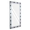 GloboStar® MAKEUP MIRROR-160x80-3 Μοντέρνος Καθρέπτης Μακιγιάζ με Πλαίσιο Φυσικού Ξύλου με Διακόπτη On/Off 20 x E27 AC220-240V - Μ80 x Π7 x Υ160cm - Γκρι Τσιμέντου