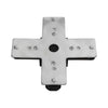 GloboStar® 2L-EUROTRACK 60909 Αντάπτορας +(Σταυρός) - Μονοφασικός 2 Καλωδίων για όλες τις Ράγες EUROTRACK AC 220-240V IP20 Μ10.7 x Π10.7 x Υ1.5cm - EUROTRACK® System 1L+1N - Θερμοπλαστικό - Μαύρο - 5 Χρόνια Εγγύηση