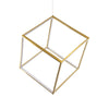 GloboStar® KIBOO 60930 Κρεμαστό Φωτιστικό Οροφής Design LED CCT 36W 4150lm 360° AC 220-240V - Εναλλαγή Φωτισμού μέσω Τηλεχειριστηρίου All In One Ψυχρό 6000k+Φυσικό 4500k+Θερμό 2700k Dimmable Μ40 x Π40 x Υ40cm - Χρυσό Πλατίνα - 3 Years Warranty