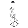 GloboStar® KIBOO-TRIO 60931 Κρεμαστό Φωτιστικό Οροφής Design LED CCT 90W 10350lm 360° AC 220-240V - Εναλλαγή Φωτισμού μέσω Τηλεχειριστηρίου All In One Ψυχρό 6000k+Φυσικό 4500k+Θερμό 2700k Dimmable Μ60 x Π60 x Υ80cm - Μαύρο - 3 Years Warranty