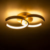 GloboStar® EVA 61069 Φωτιστικό Οροφής Design LED CCT 16W 1920lm 300° AC 220-240V - Εναλλαγή Φωτισμού μέσω Διακόπτη On/Off All In One Ψυχρό 6000k+Φυσικό 4500k+Θερμό 2700k Μ36 x Π20.5 x Υ7cm - Χρυσό Βούρτσας