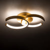 GloboStar® EVA 61069 Φωτιστικό Οροφής Design LED CCT 16W 1920lm 300° AC 220-240V - Εναλλαγή Φωτισμού μέσω Διακόπτη On/Off All In One Ψυχρό 6000k+Φυσικό 4500k+Θερμό 2700k Μ36 x Π20.5 x Υ7cm - Χρυσό Βούρτσας