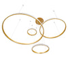 GloboStar® DIAMOND TETRA 61149 Κρεμαστό Φωτιστικό Δαχτυλίδι-Κύκλος LED CCT 150W 18379lm 360° AC 220-240V - Εναλλαγή Φωτισμού μέσω Τηλεχειριστηρίου All In One Ψυχρό 6000k+Φυσικό 4500k+Θερμό 2700k Dimmable Φ25+40+60+80cm - Χρυσό Βούρτσας - 3 Years Warranty