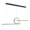 GloboStar® TEREZA 61288 Κρεμαστό Φωτιστικό Οροφής Design LED CCT 67W 7504lm 300° AC 220-240V - Εναλλαγή Φωτισμού μέσω Τηλεχειριστηρίου All In One Ψυχρό 6000k+Φυσικό 4500k+Θερμό 2700K Dimmable Μ110 x Π4.5 x Υ34cm - Μαύρο - 3 Χρόνια Εγγύηση